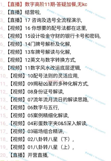 (数字能量 热销🔥)依盈数字风水 2024年11月最新版初级+高级课程 视频课程