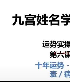 廉破府廉颇府九宫姓名学 -流年运势实操篇8集Y插图