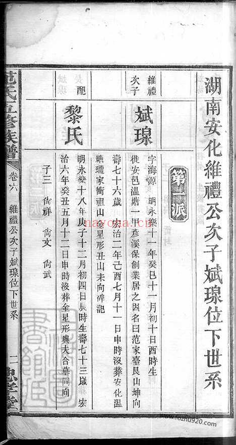 【范氏五修族谱】六卷首二卷（湖南湘乡家谱）_N8494.pdf