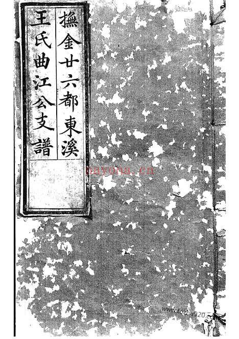 【抚金廿六都东溪王氏曲江公支谱】一卷_首一卷（金溪家谱）_N1607.pdf