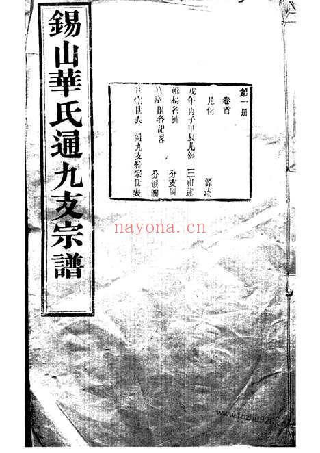 【锡山华氏通九支宗谱】二十八卷_首一卷_附一卷（无锡家谱）_N4769.pdf