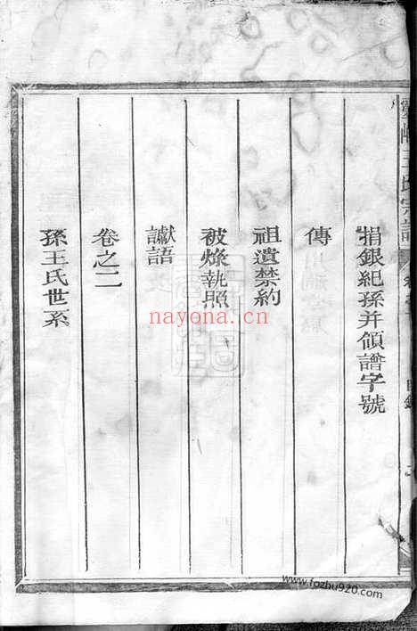 【灵峰王氏重修宗谱】七卷（浙江江山家谱）_N8449.pdf