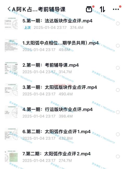 (占星推运)阿K占星 占星推运‮往 课‬期作业点评及‮前考‬辅导课 约23h 视频课程