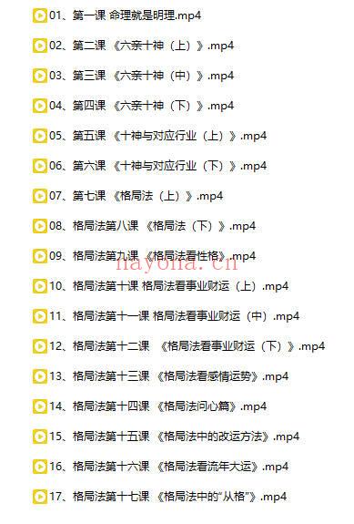 大乐《八字格局法训练营四期》17集视频课程