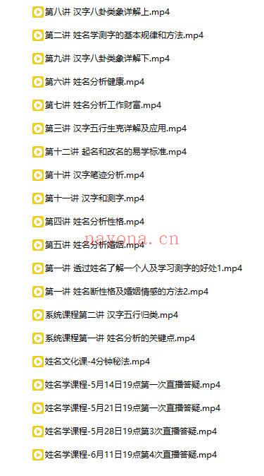 何曼宁《姓名文化课》20集视频
