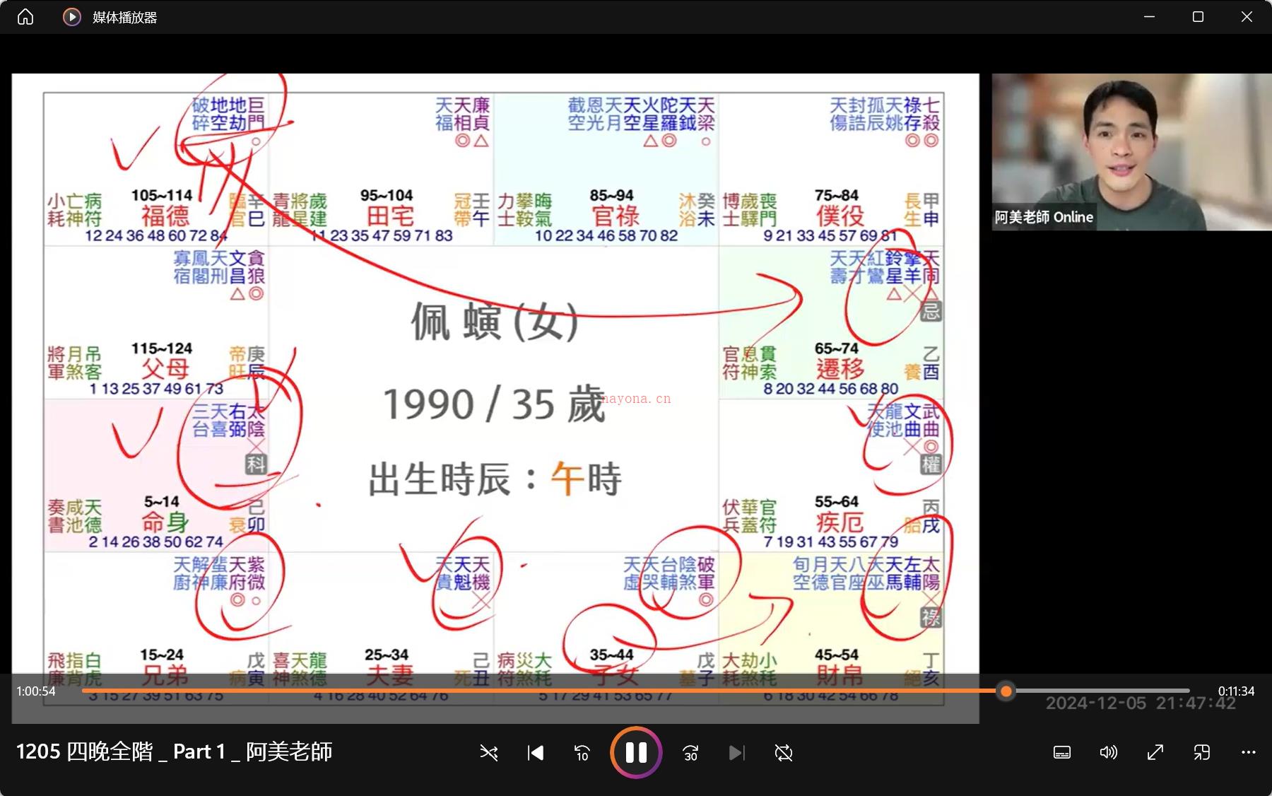 阿美老师紫微斗数（2024系统ABC班）视频+课件全套学习