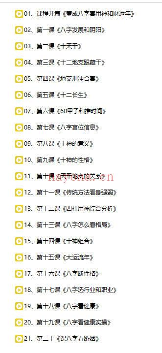 壹成 最新《八字系统进阶课》21集视频