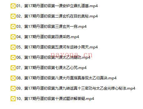 唐一琛《楚恒丹道初级》10集视频课程