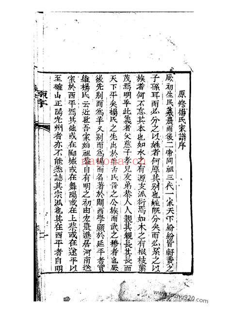 【杨氏家谱】不分卷（西平家谱）_N2141.pdf