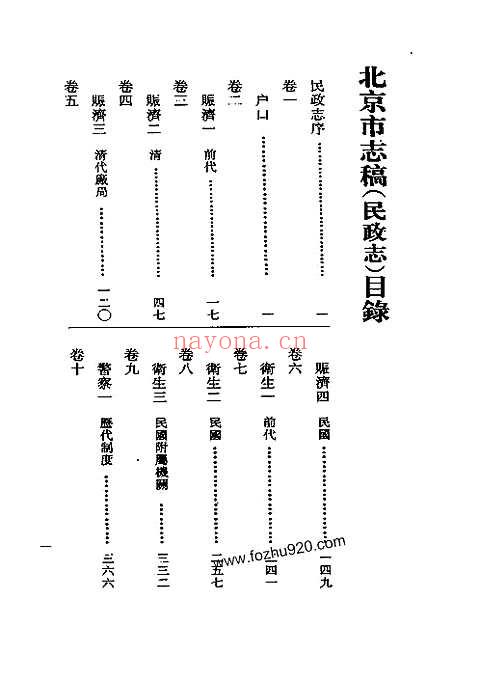 北平市志稿（二）_民政志