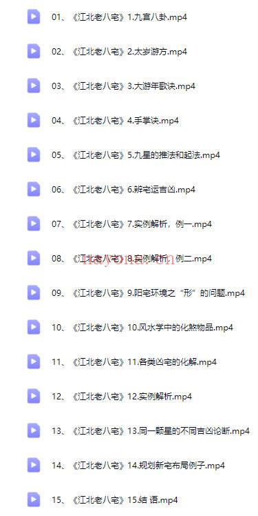 李垣儒《江北老八宅》视频课程15集