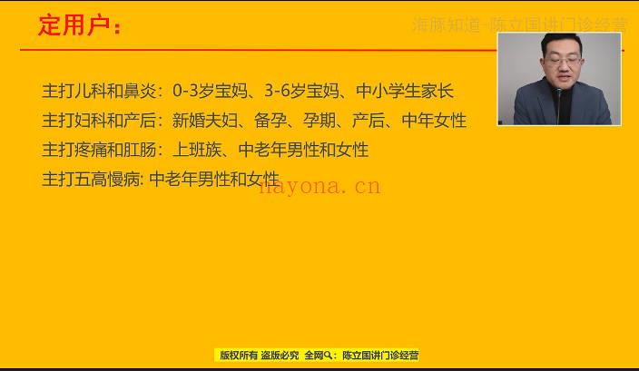 陈立国【诊所养生店，37堂营销管理实战课】（2024新版视频课）