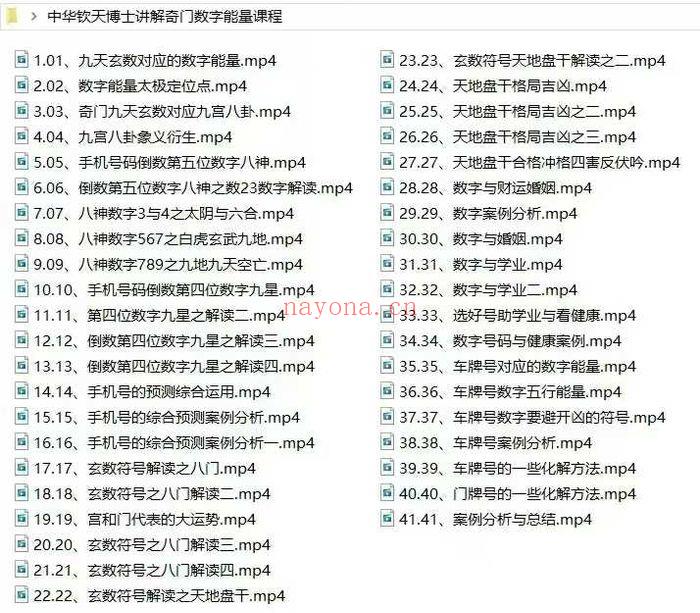 中华钦天博士【讲解奇门数字能量课程】视频41集