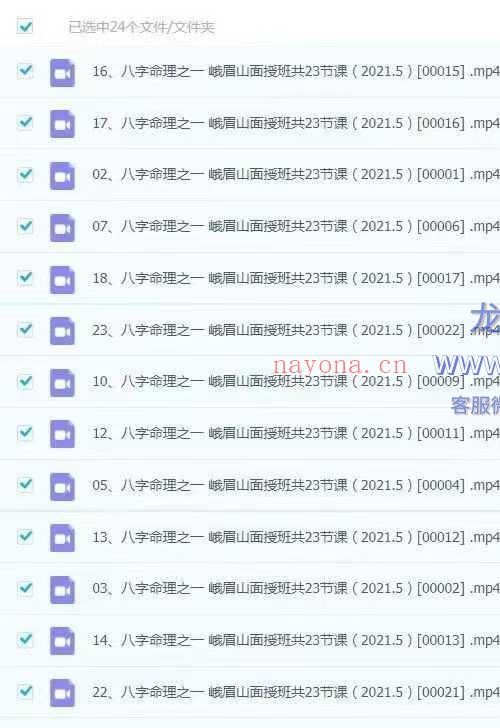 王镜贺八字峨眉山线下面授24集视频课