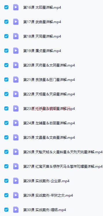 顾绍贤【紫微斗数入门系统课】视频30集