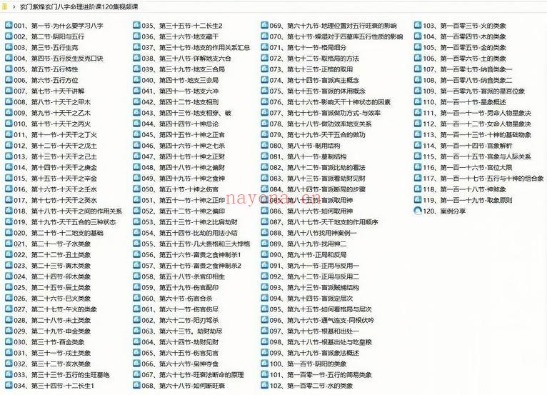 玄门紫烽【玄门八字命理进阶课】视频 120集