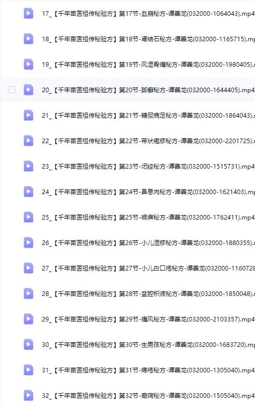谭善龙 千年苗医祖传秘验方线上课