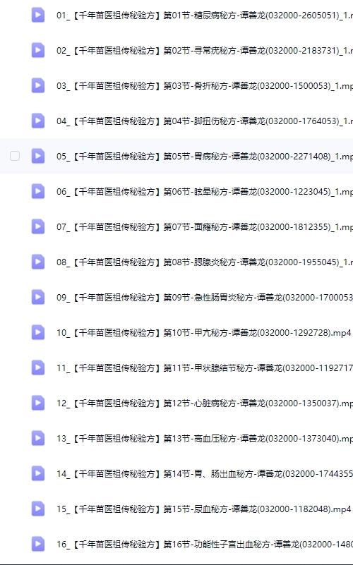 谭善龙 千年苗医祖传秘验方线上课