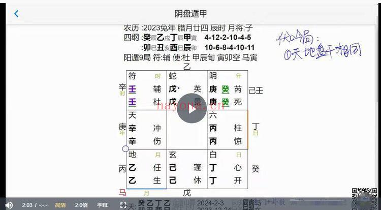 无镜道米妙多老师【24年阴盘奇门遁甲网络预测班】 25集 视频课