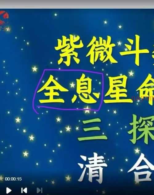 清合老师2025紫斗全息星命术密训营三集