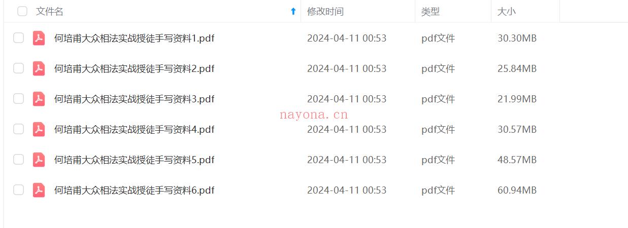 何培甫大众相法实战授徒手写资料6部;百度网盘