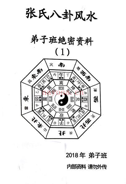 《张氏八卦风水弟子班绝密资料》3册 堪舆阳宅 第1张