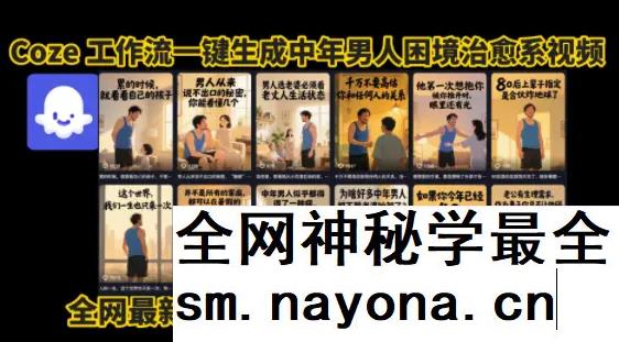 coze工作流一键生成”中年男人困境扎心高涨粉高播放量图文视频”保姆级拆解教程