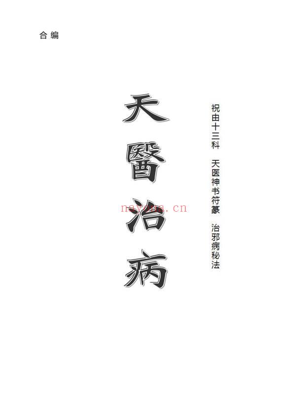 《天医治病》祝由十三科·天医神书符箓·治邪病秘法合编 146页.PDF电子版