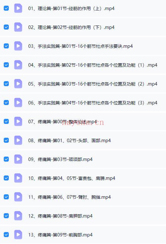 陈涛《灵枢解筋16术秘筋诀》视频课27讲