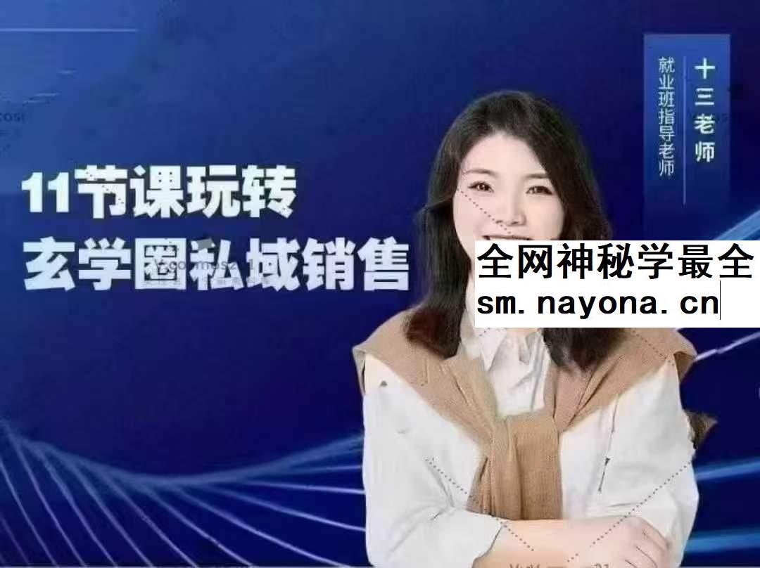 六一十三老师11节课玩转玄学圈私域销售