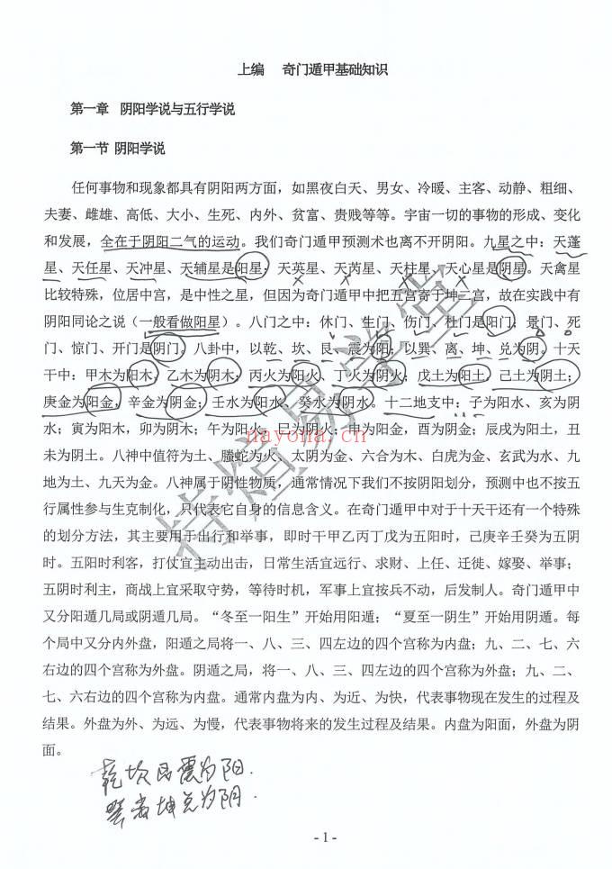 持煊《奇门遁甲内部笔记》一、二册 共两册750页.PDF电子版