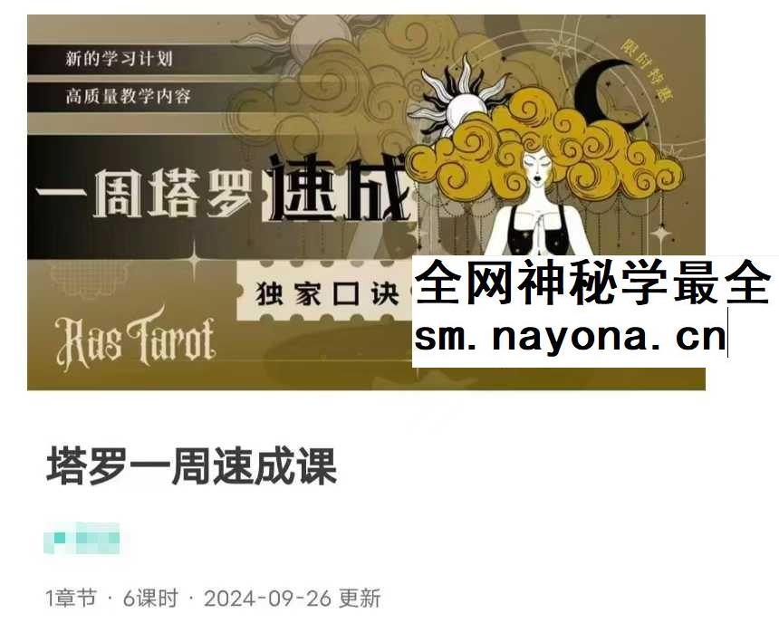 2025年 叶轩辰塔罗 一周塔罗精修班6集