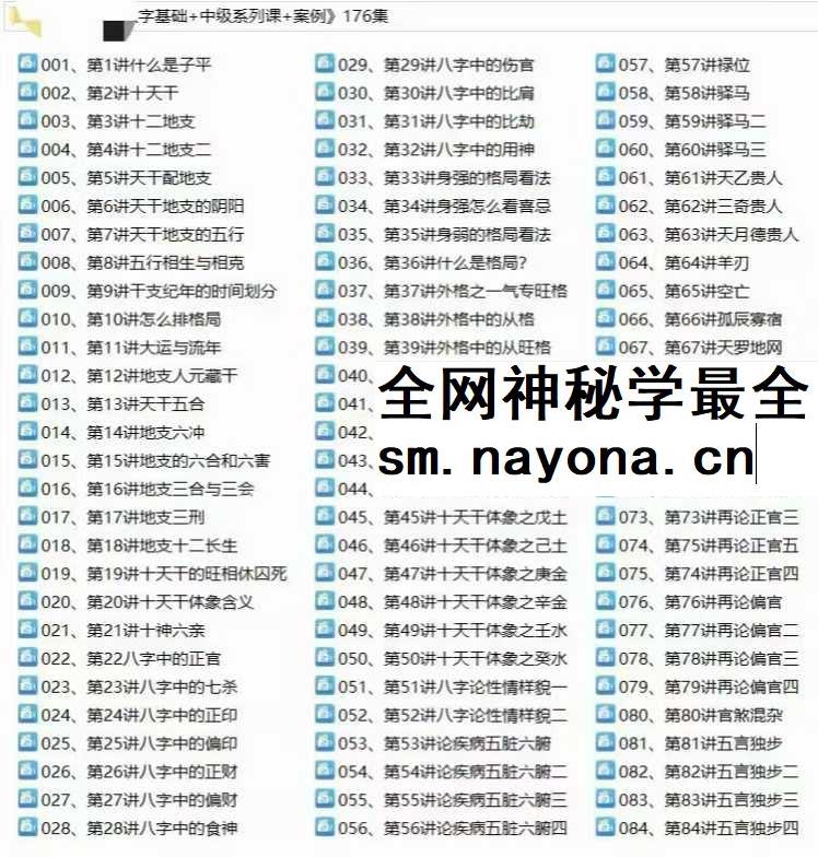 张炳阳《八字基础+中级系列课+案例》176集