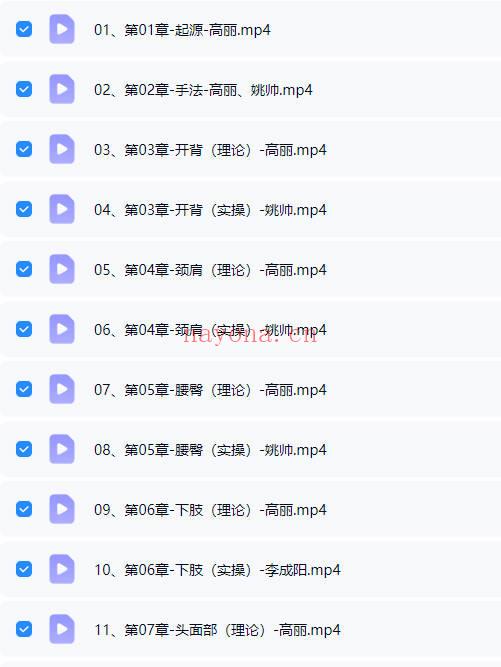 高丽《高氏通补膏摩疗法（外治法线上课）》视频课22集