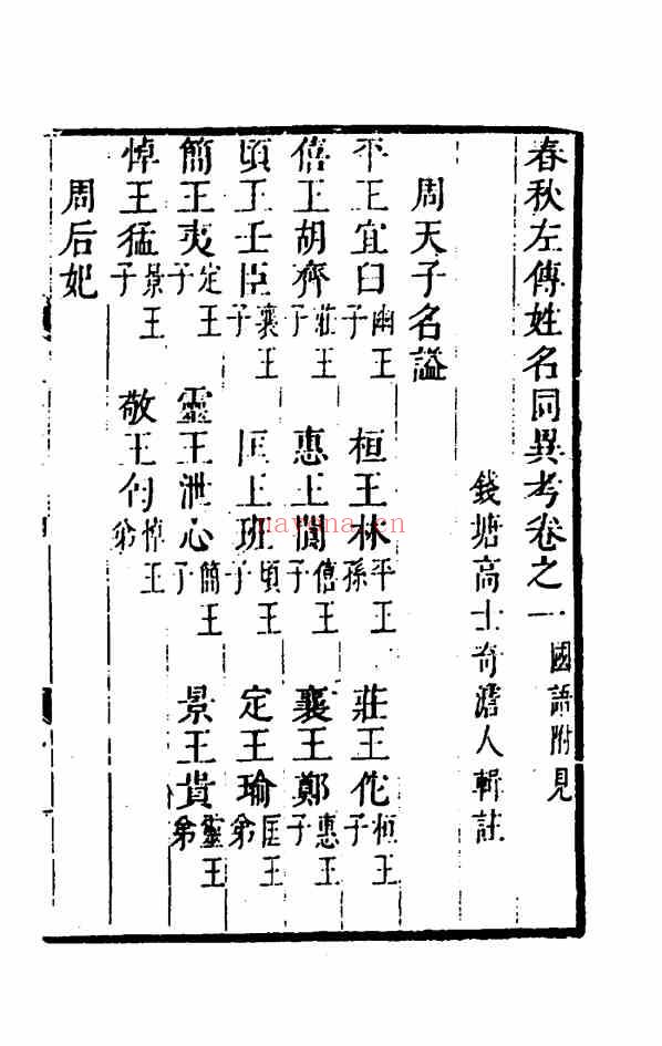 C0494_姓氏研究_春秋左传姓名同异考+.pdf[地方藏谱] - 家谱