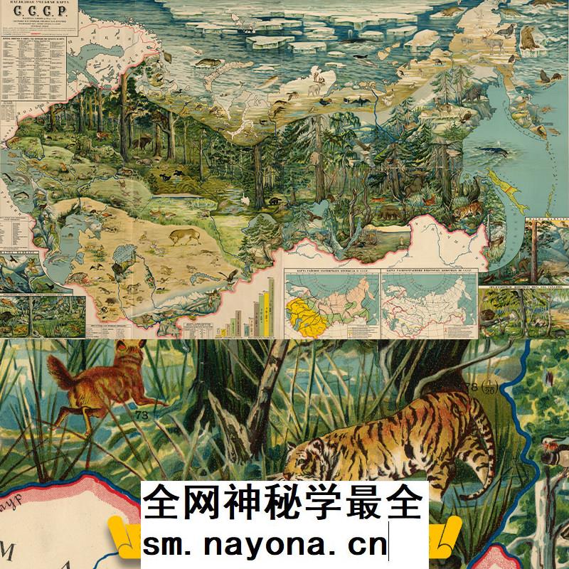 JPG俄罗斯苏联野生动物地理分布图(1928)