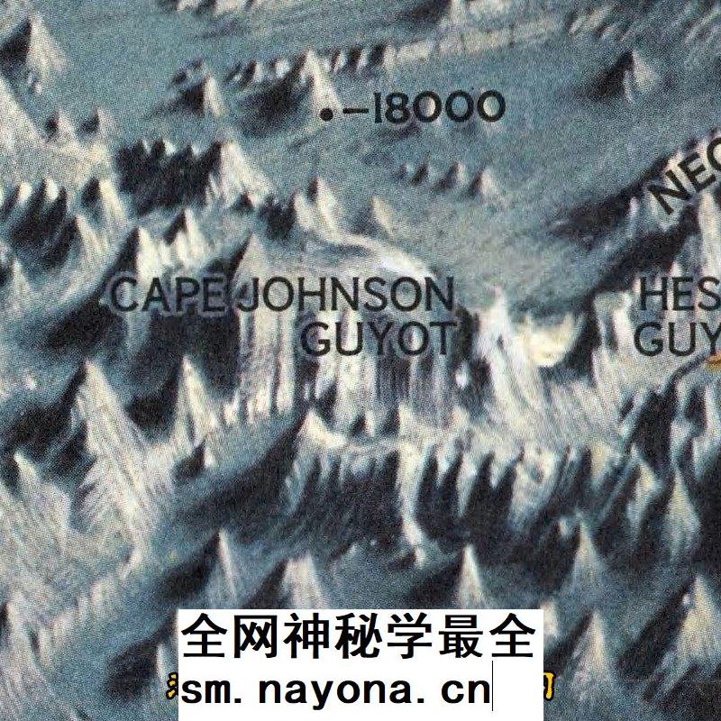 1969年美国国家地理太平洋海床图海底地势示意图 高清电子版图1张