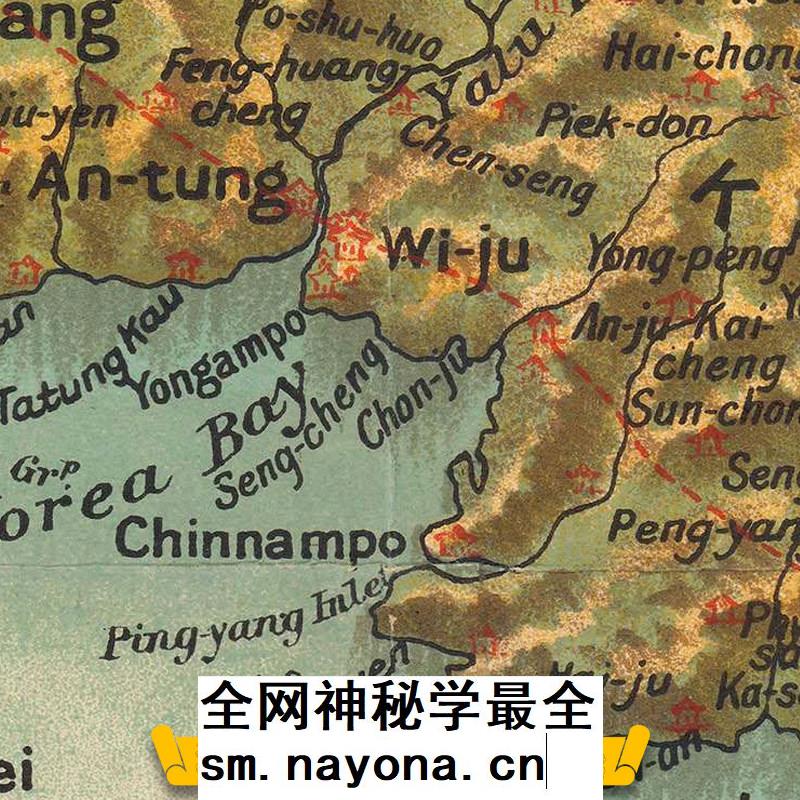 【舆图】1904年一战时期东亚东北地区朝鲜日本远东地区鸟瞰图