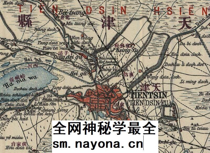 德绘1907年晚晴民国天津老地图电子版高清图片jpg历史地理资料图