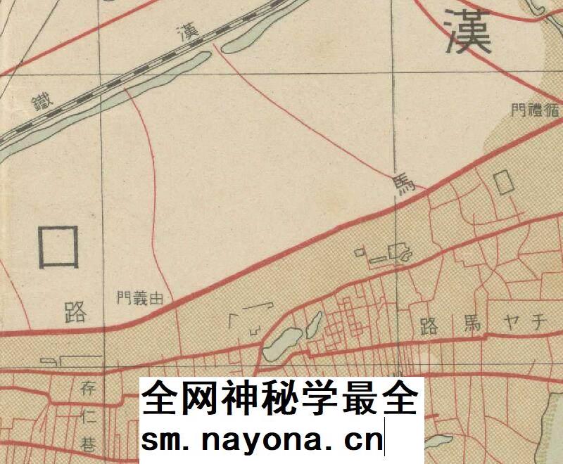 【舆图】民国1938年武汉三镇详图电子版老地图高清图片素材JPG