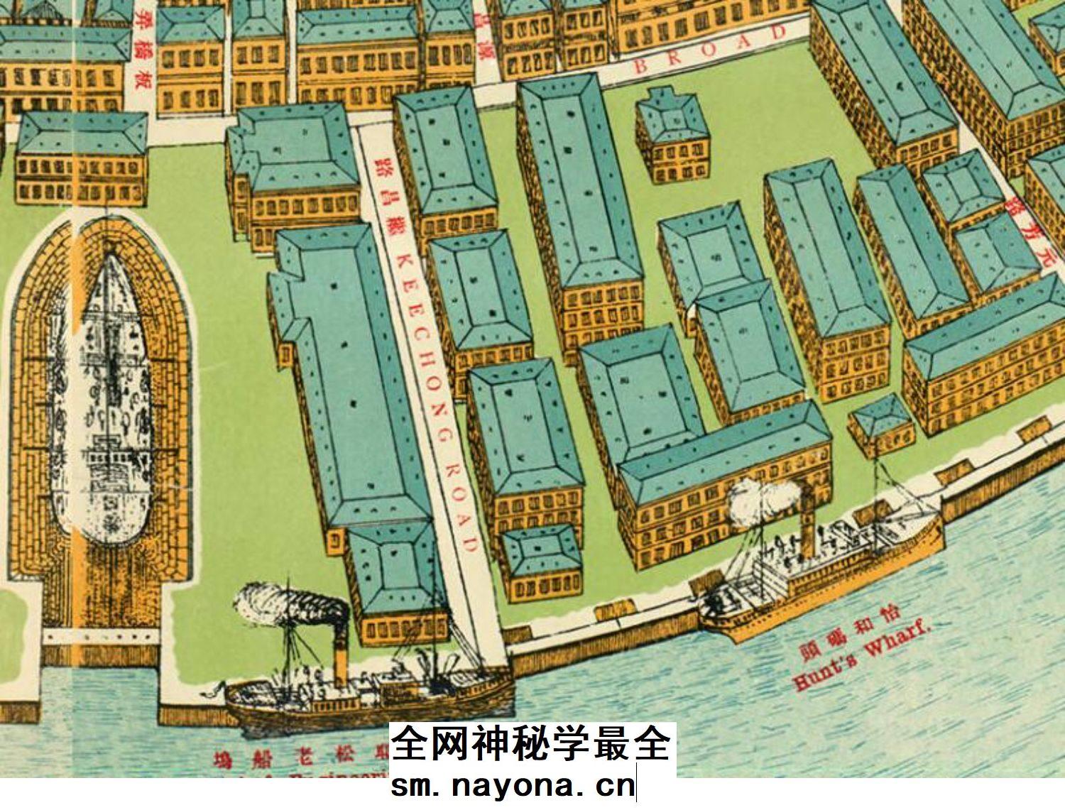 【舆图】1915年上海商场指掌图地理历史资料晚清民国老地图高清图