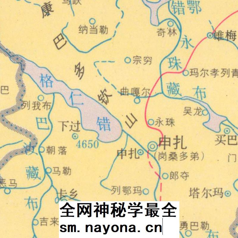 【舆图】西藏自治区明细地图 90年代挂图 （1995年）