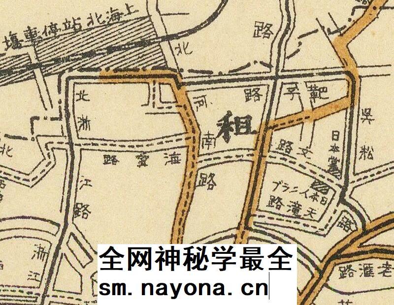 【舆图】1927年上海电车线路图 地面无轨电车交通图 民国16年