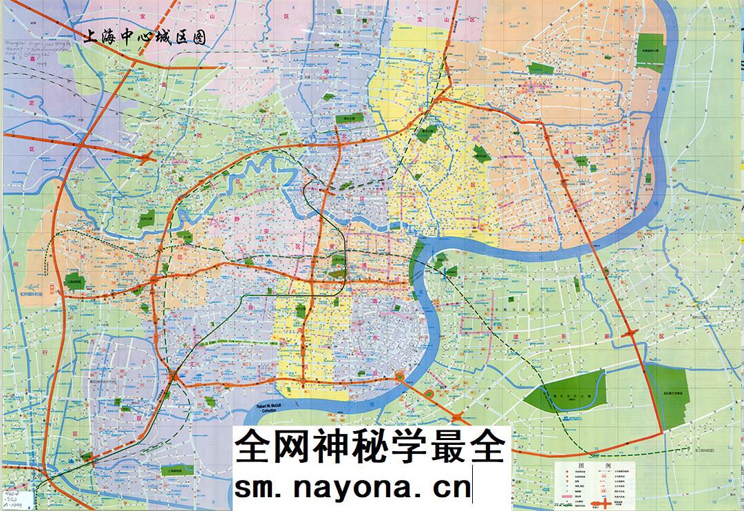 【舆图】1999年上海中心城区图 90年代上海老地图 电子图片素材