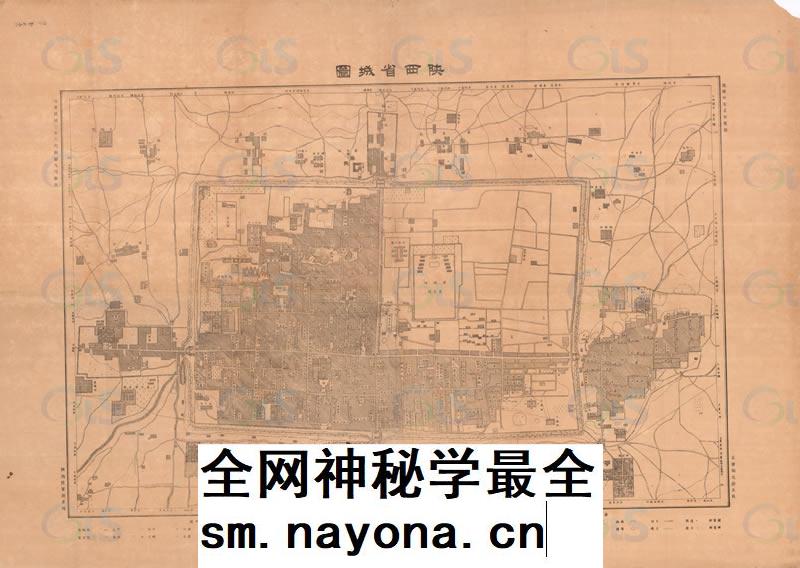 【舆图】1914年陕西省城图 民国西安市电子版老地图 陕西陆测局