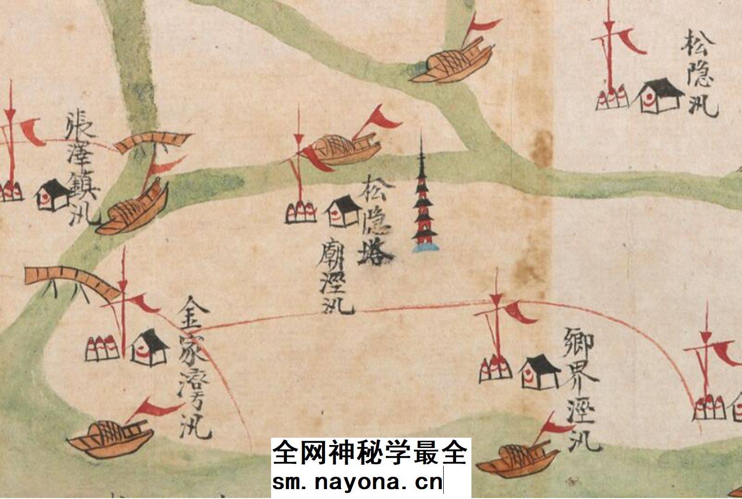 【舆图】1759年前上海松江府金山营汛舆图乾隆历史老地图高清图片