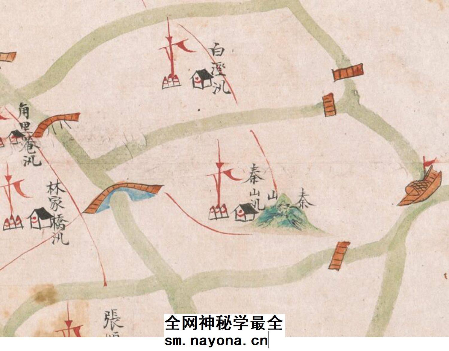【舆图】1759年前上海松江府金山营汛舆图乾隆历史老地图高清图片