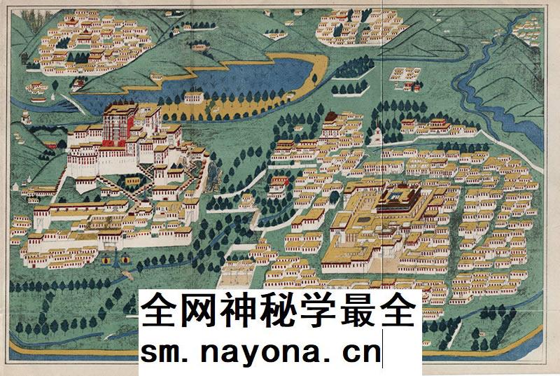 【舆图】1891年西藏拉萨示意图布达拉宫晚清民国历史老地图高清图