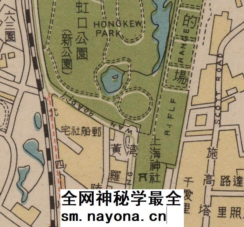 1943年新大上海老地图电子版码头街道日本侵华史料地图高清图片