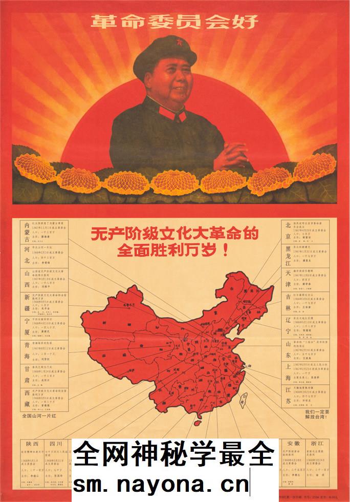 1968年文化大革命地图全国省区组织势力图组织领导目标图 JPG